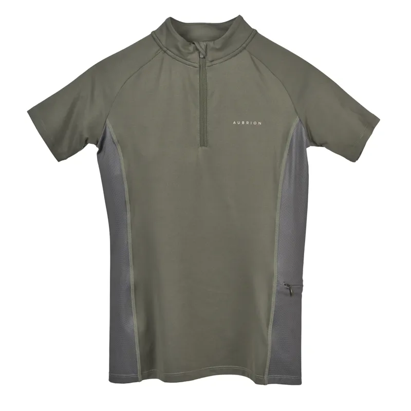 Aubrion Young Rider Revive Short Sleeve Base Layer - Olive